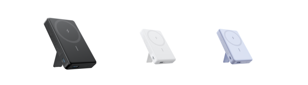 Anker MagGo Power Bank（10000mAh, 7.5W, Stand）のブラック／ホワイト／パープル