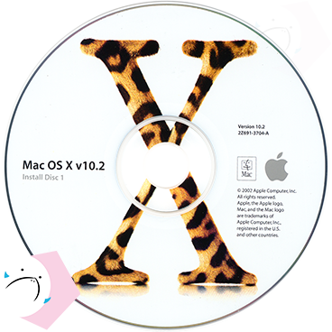 macOS Jaguar の インストールメディアのレーベル