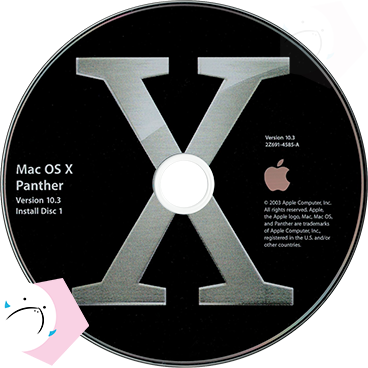 macOS Panther の インストールメディアのレーベル