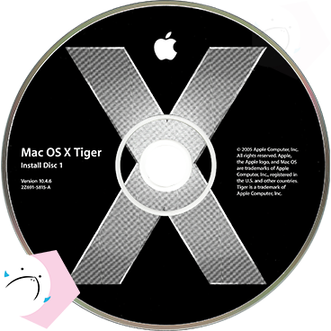 macOS Tiger の インストールメディアのレーベル