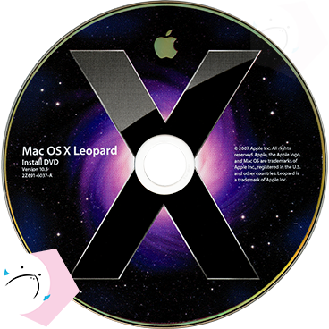 macOS Leopard の インストールメディアのレーベル